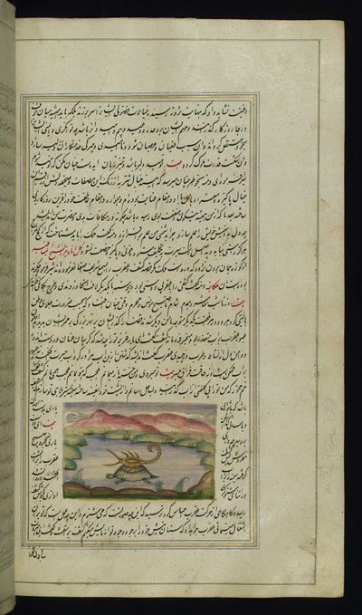 Una tartaruga trasporta uno scorpione sulla schiena attraverso un fiume da Luci di Canopo da Persian School
