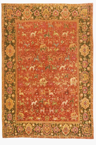 Tappeto animale, da Isfahan (tessile) da Persian School