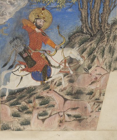 Bahram Gur caccia gli onagri da Persian School
