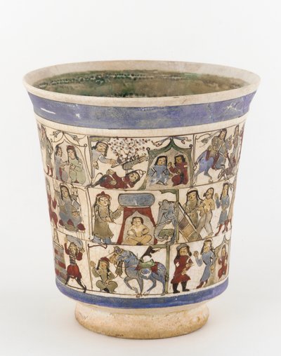 Bicchiere che raffigura lo Shahnama, Kashan, Iran, Periodo Saljuq da Persian School
