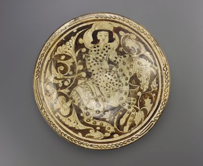Piatto, regione di Kashan, Iran, dinastia Saljuq, fine XII-inizio XIII secolo da Persian School