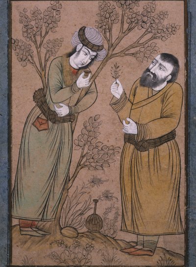 Dottore che dà un rimedio erboristico a un giovane, fine XVII secolo-inizio XVIII secolo da Persian School
