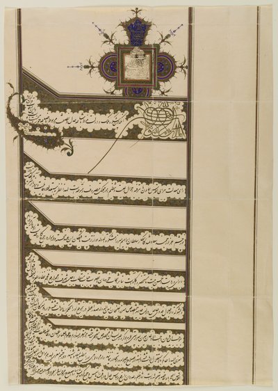 Firman (Editto Reale) con il sigillo di Muzaffar al-Din Shah Qaja, 1897 da Persian School