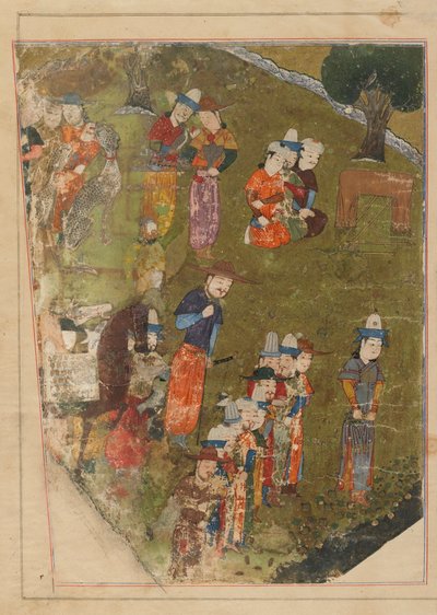 Foglio da uno Zafarnama; recto: Timur Concede un