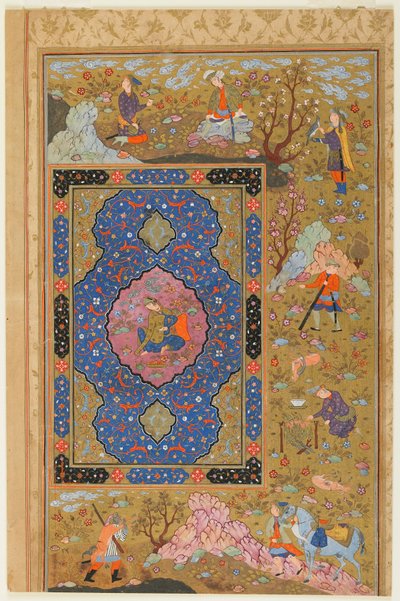 Folio da un album; verso: Giovane donna, Isfahan, Iran, periodo Safavide, 1590-1610 da Persian School