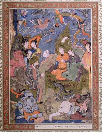 Re Salomone e la Regina di Saba, da una miniatura originale da Persian School