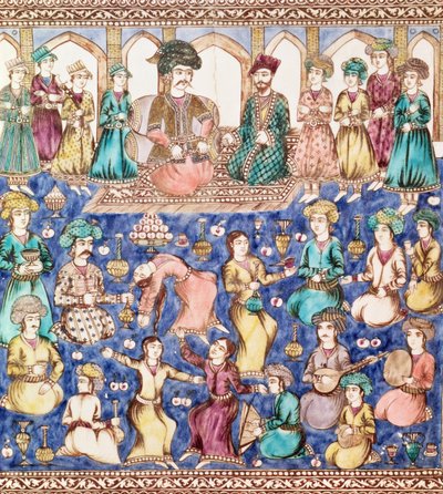 Musicisti e ballerini alla corte di Nasser al-Din Shah Qajar (1831-96) da Persian School