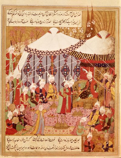 Or.1359 fol. 35 v. Sultan Bayazid catturato da Timur, 1402 da Zafarnama 1533 da Persian School