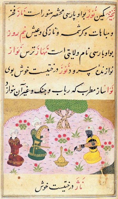 Musicisti che suonano una melodia (nava) da Persian School