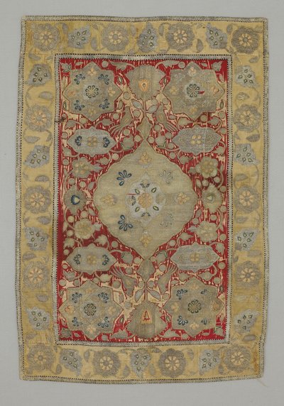 Pannello--pappagallo su un ramo di rosa ripetuto da Persian School