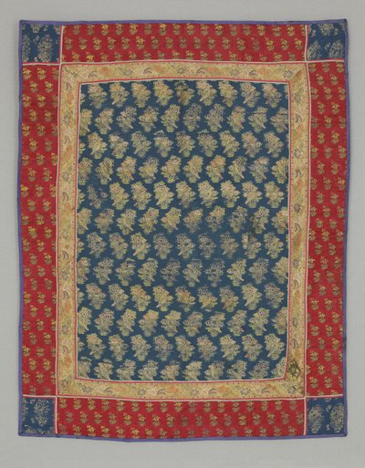Pannello-pappagallo su un ramo di rosa ripetuto da Persian School