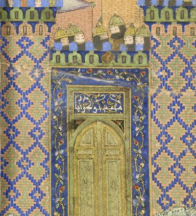 (dettaglio) Isfandiyar uccide Arjasp nella Fortezza di Bronzo, illustrazione dallo Shahnama (Libro dei Re) da Persian School