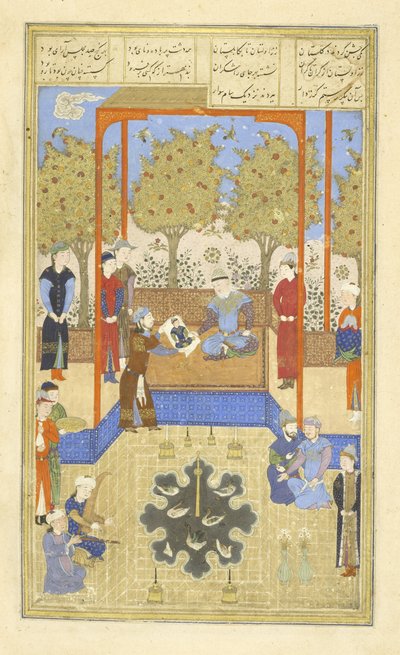 Ritratto del piccolo Rustam mostrato a Sām, illustrazione dallo 