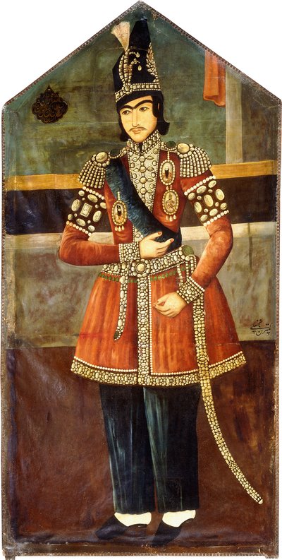 Ritratto di Nasr-al-Din Shah, c.1850 da Persian School