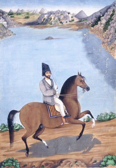 Ritratto di un giovane a cavallo, c.1840 da Persian School
