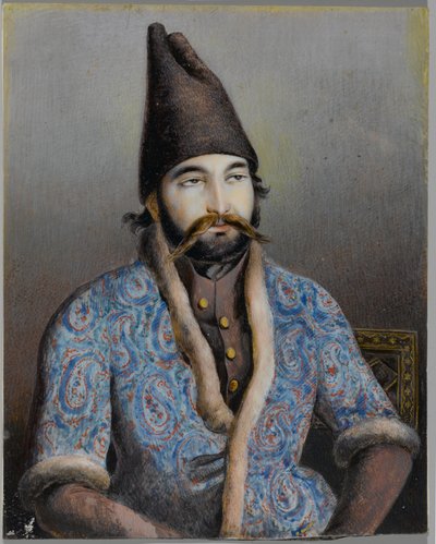 Ritratto di un nobile o figura reale, possibilmente Muhammad Shah Qajar da Persian School