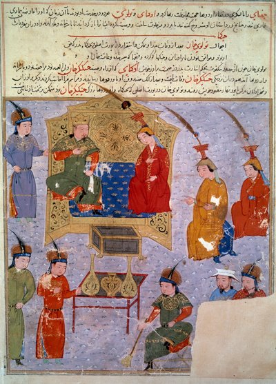 Rappresentazione di Houlagou Khan (1217-1265), nipote di Gengis Khan da Persian School