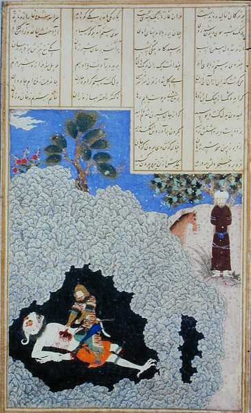 Rustam estrae il fegato del Demone Bianco, illustrazione dal 