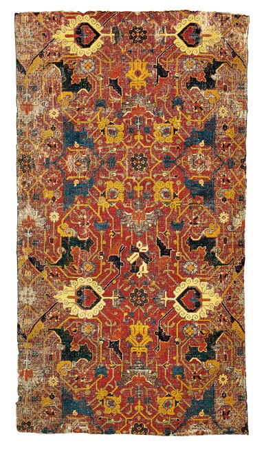 Frammento di tappeto medaglione di Tabriz, Nord Ovest Persia da Persian School