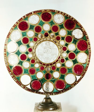 La coppa di Salomone, con un cammeo in rilievo di un re, periodo sassanide (226-651) (oro, cristallo di rocca, granato e vetro verde) da Persian School