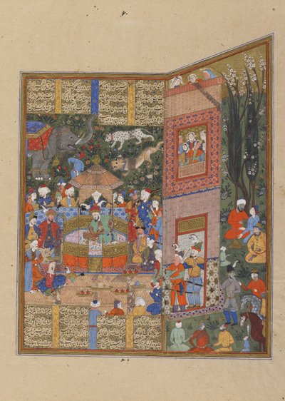 Gli inviati di Salm e Tur davanti a Faridun da Persian School