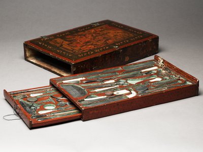 Kit di strumenti raffigurante la Sacra Famiglia, c.1830 da Persian School