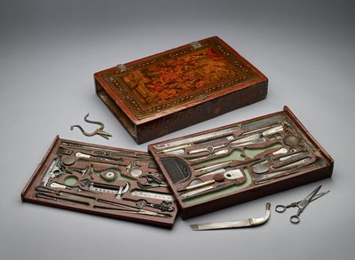 Kit di strumenti raffigurante la Sacra Famiglia, c.1830 da Persian School