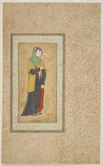 Donna con un mazzo di fiori, c.1595 da Persian School