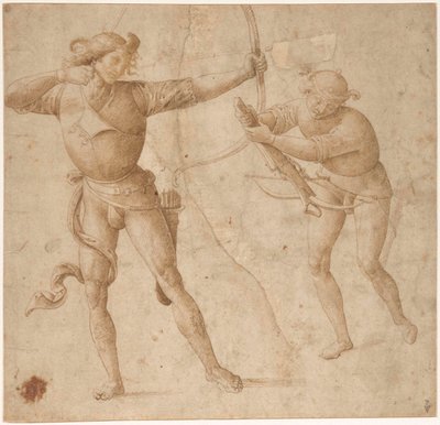 Un arciere e un balestriere, c. 1500 da Perugino