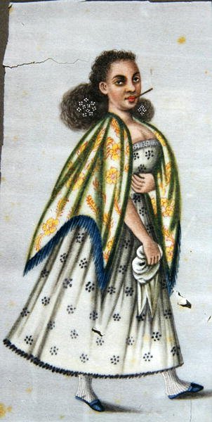 Signora con cheroot, c.1820 da Peruvian School