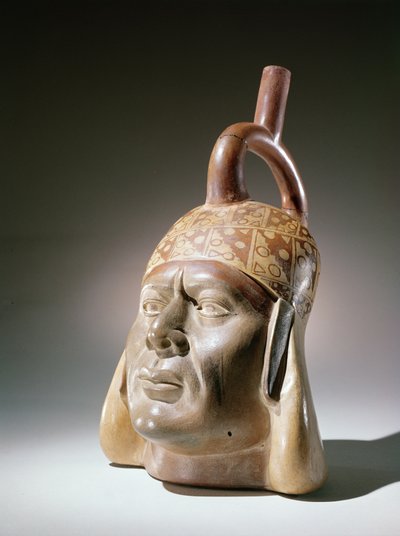 Vaso ritratto in ceramica, Mochica da Peruvian School