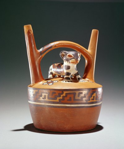Vaso a staffa con giaguaro, Cultura Nazca da Peruvian School