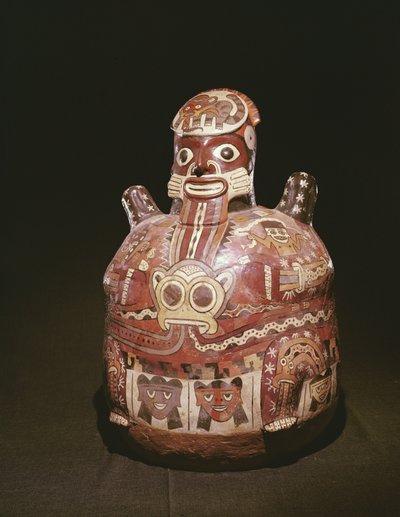 Vaso di ceramica con figura di un dio, Cultura Nazca da Peruvian School