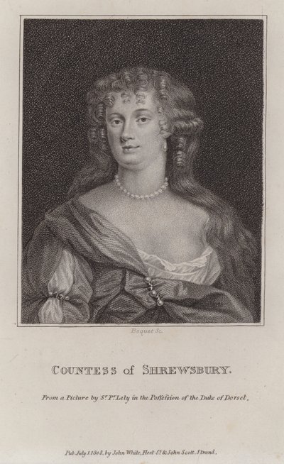 Anna Maria Talbot, Contessa di Shrewsbury (incisione) da Peter (after) Lely