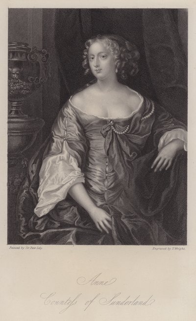 Anne Spencer, 3ª contessa di Sunderland (incisione) da Peter (after) Lely