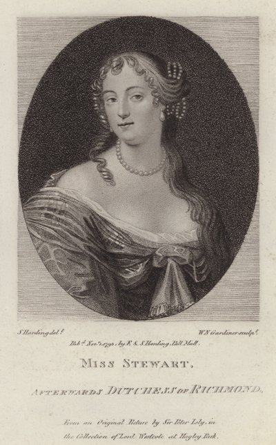 Frances Stewart, Duchessa di Richmond (incisione) da Peter (after) Lely