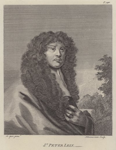 Sir Peter Lely, artista inglese (incisione) da Peter (after) Lely
