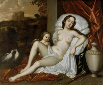 Ritratto di Nell Gwynne (1650-87) come Venere, con suo figlio, Charles Beauclerk (1670-1726), come Cupido da Peter (follower of) Lely