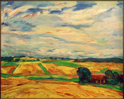 Paesaggio con campi di raccolto da Peter August Böckstiegel