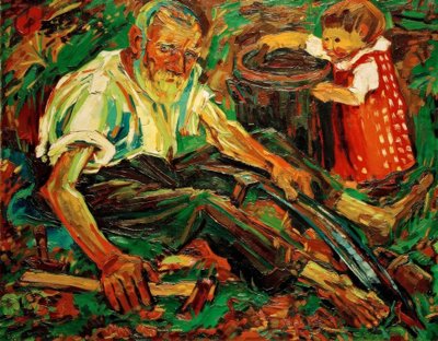 Sensendengler (Mio padre) da Peter August Böckstiegel