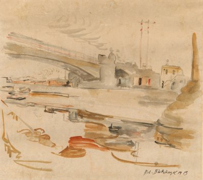 Città con ponte da Peter August Böckstiegel