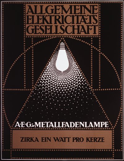 Poster Pubblicitario per la General Electric Company [AEG] 1910 da Peter Behrens