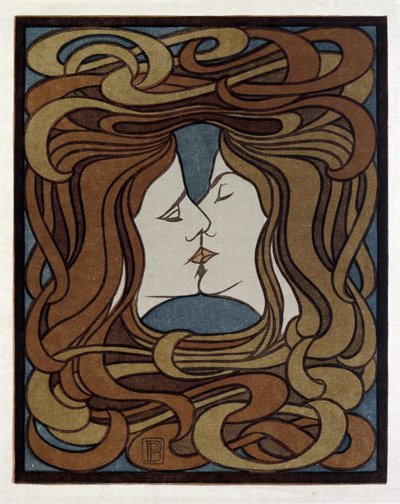 Il bacio - Behrens, Peter (1868-1940) - 1900 - Xilografia - Museo per l