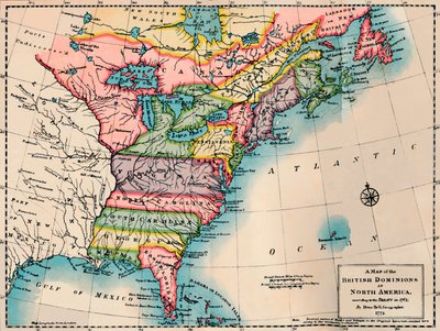 Mappa dei domini britannici del Nord America, 1772, 1904 da Peter Bell