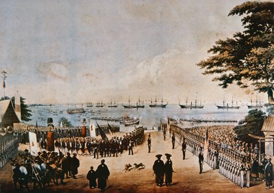 Il commodoro Perry sbarca in Giappone per incontrare i Commissari Imperiali a Yokohama, 8 marzo 1854 da Peter Bernhard Wilhelm Heine