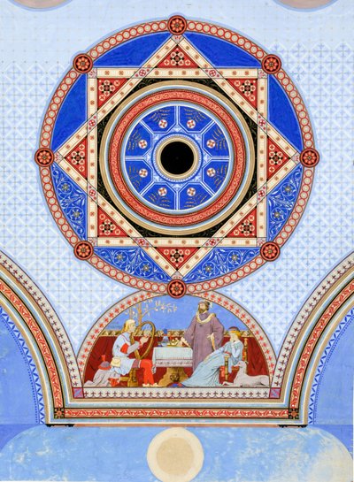 Ottawa Opera House, Ottawa, Illinois, Design stencil murale, c. 1875 da Peter Bonnett Wight