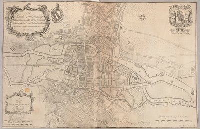 Una mappa della città e dei sobborghi di Cork da Peter Butler