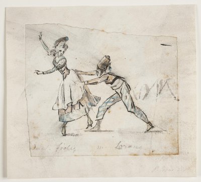 Anine Frölich e Pierre Jean Laurent in una scena dal balletto di Galeotti "Zigeunernes leir", il Teatro Reale Danese da Peter Cramer