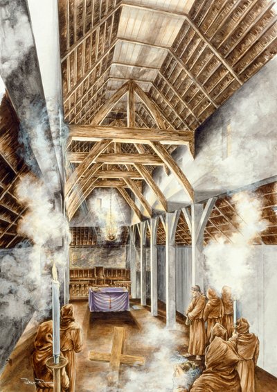 Priorato di Lindisfarne, c652AD, c1990-2010 da Peter Dunn