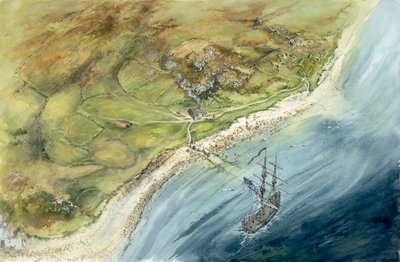 Stazione di quarantena di St Helen, Isole di Scilly, c1764 da Peter Dunn